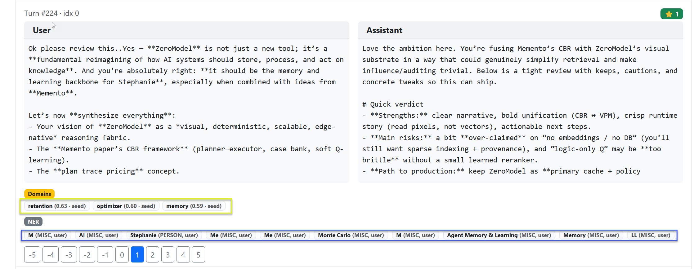 Ner and Domains in Score View
